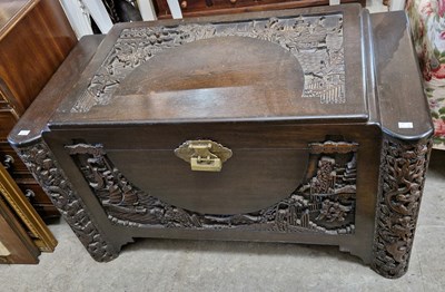 Lot 839 - An early 20th century Chinese stained camphor...