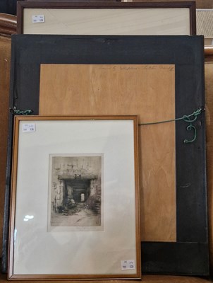 Lot 844 - Two framed etchings of Edinburgh signed in...