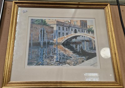 Lot 672 - M M Wood (20th Century) Ponte Treviso a...