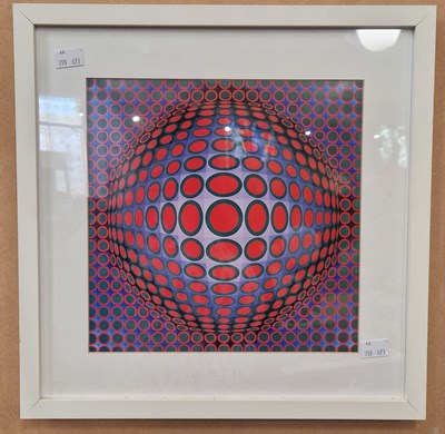 Lot 678 - After Victor Vasarely Vega coloured print...