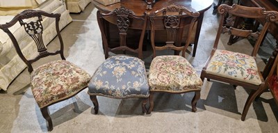 Lot 852 - A pair of antique mahogany bedroom low chairs...