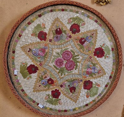 Lot 683 - A mid 20th Century circular needlework...