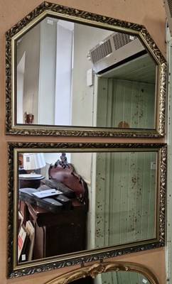 Lot 688 - A gilt framed rectangular wall mirror, 65cm x...