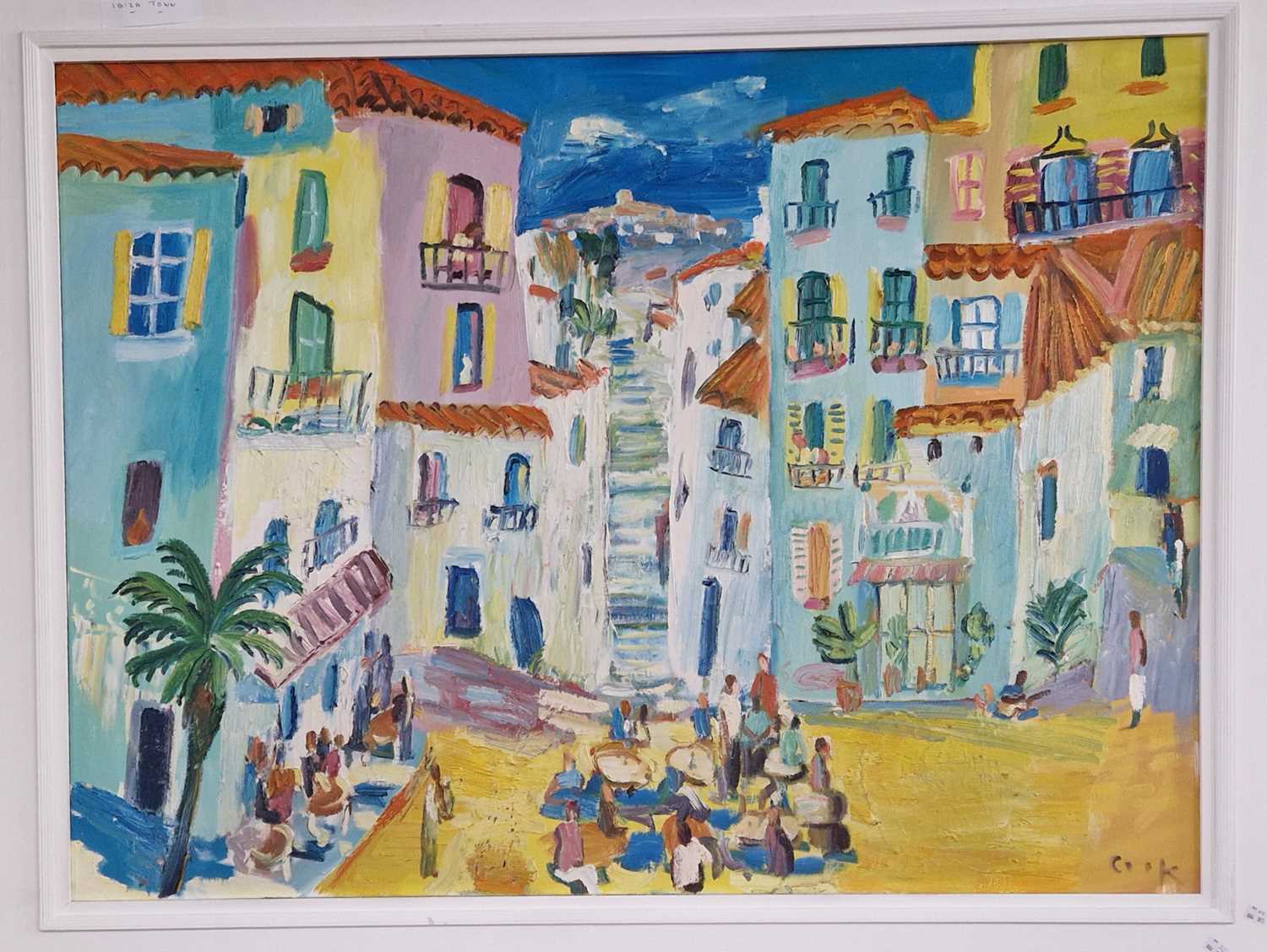 Lot 623 - David Cook (b.1957) Ibiza Town oil on canvas,...