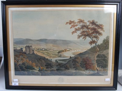 Lot 643 - After Clark The Town of Peebles A coloured...