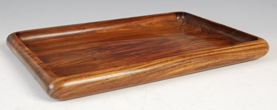 Lot 544 - A Chinese darkwood rectangular shaped tray,...