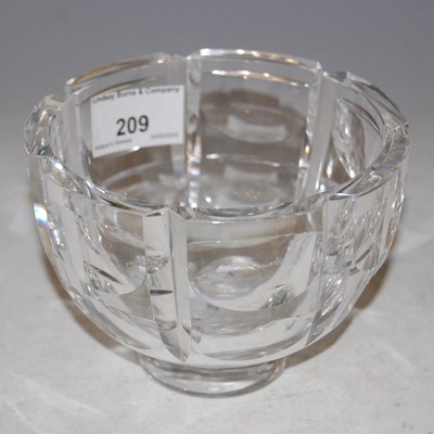 Lot 209 - Orrefors, a 20th century clear glass vase with...