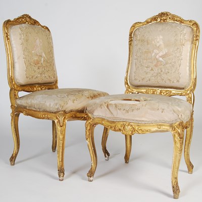 Lot 57 - A pair of 19th century gilt wood salon side...