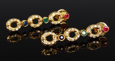 Lot 460 - A yellow metal, diamond, emerald, ruby and...