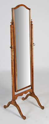 Lot 110 - An early 20th century walnut cheval mirror,...