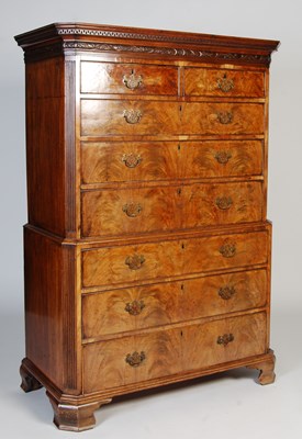 Lot 22 - A George III mahogany chest on chest, the...