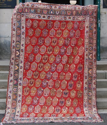 Lot 143 - A Persian rug, 20th century, the abrash...