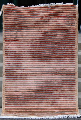 Lot 123 - Two contemporary decorative striped rugs, the...