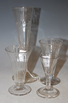 Lot 217 - A tall 18th century drinking glass with...