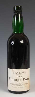 Lot 210 - One bottle of Taylors Vintage Port, 1963.