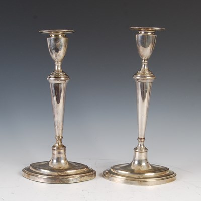 Lot 339 - A pair of Edwardian silver Neoclassical style...