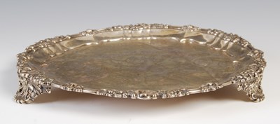 Lot 367 - A George IV silver salver, London, 1828,...