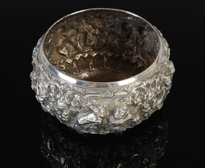 Lot 320 - A late 19th century Burmese silver bowl, with...