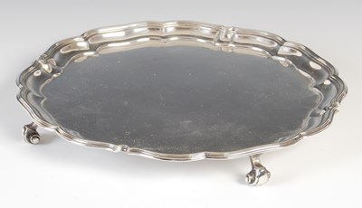 Lot 366 - A George VI silver salver, Sheffield, 1945,...