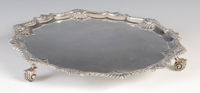 Lot 372 - A Victorian silver salver, Sheffield, 1900,...