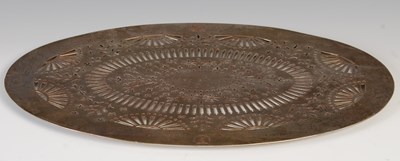 Lot 379 - A George III silver oval strainer stand,...