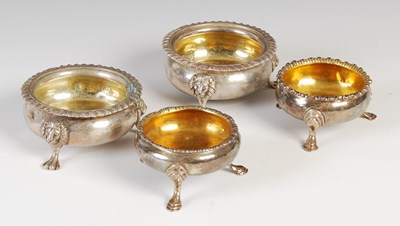 Lot 331 - A pair of George III silver gilt salts,...