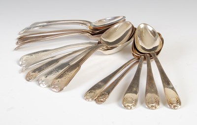 Lot 358 - A group of 19th century silver teaspoons,...