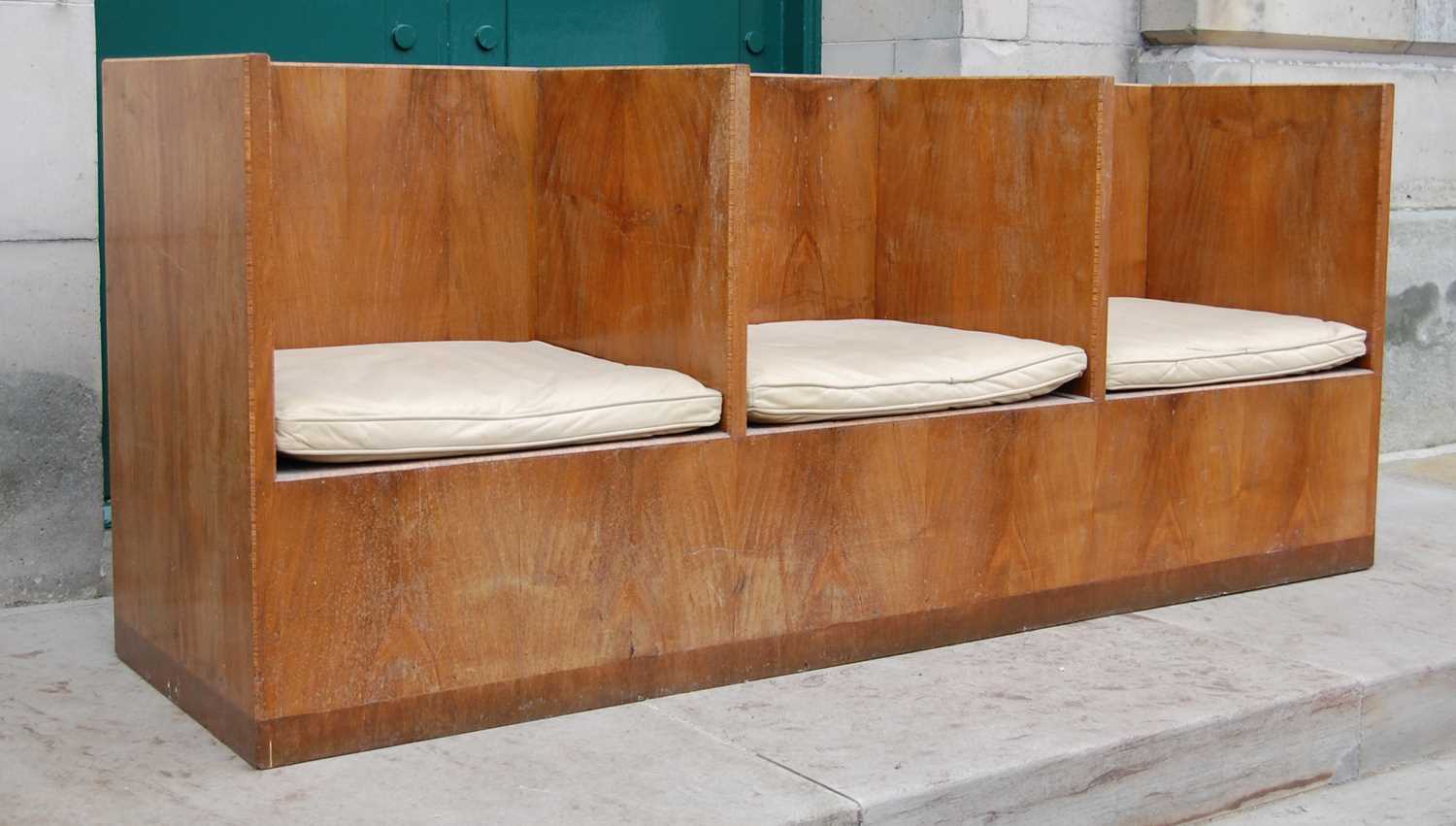 Lot 83 - An early 20th century Art Deco walnut settle,...