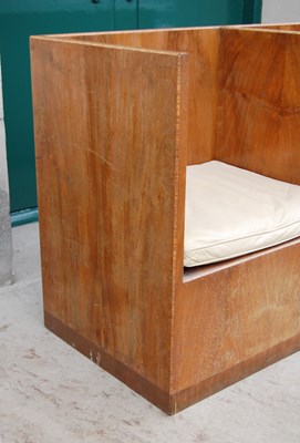 Lot 83 - An early 20th century Art Deco walnut settle,...