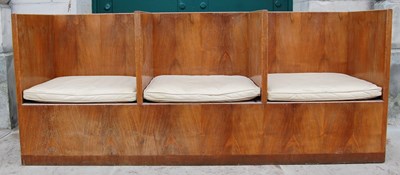 Lot 83 - An early 20th century Art Deco walnut settle,...