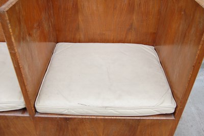 Lot 83 - An early 20th century Art Deco walnut settle,...