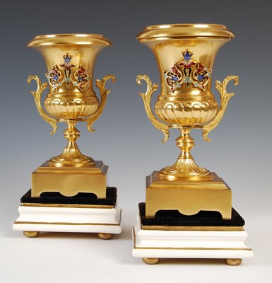 Lot 198 - A late 19th century gilt metal and champleve...