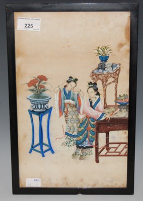 Lot 225 - A Chinese watercolour on pith paper, Qing...