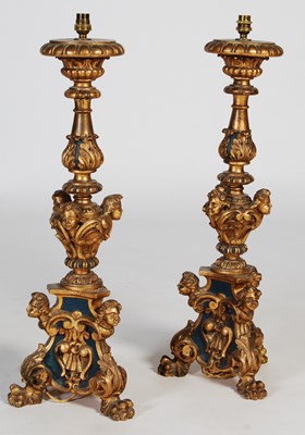 Lot 168 - A pair of Renaissance style gilt giltwood...