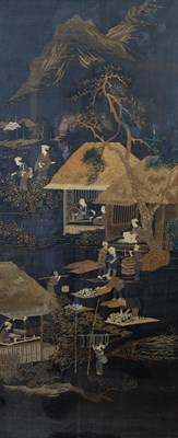 Lot 583 - A Japanese silkwork picture, late 19th/early...