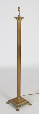 Lot 162 - A brass Corinthian column standard lamp, 139cm...