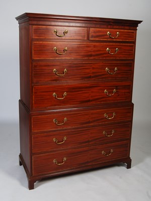 Lot 87 - A reproduction George III style mahogany chest...