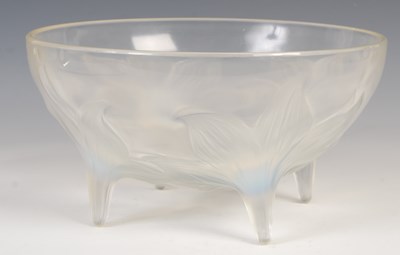 Lot 472 - Lys, a Lalique opalescent glass bowl, wheel...