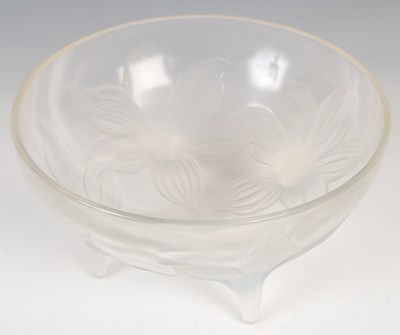 Lot 472 - Lys, a Lalique opalescent glass bowl, wheel...