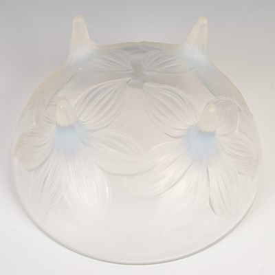 Lot 472 - Lys, a Lalique opalescent glass bowl, wheel...