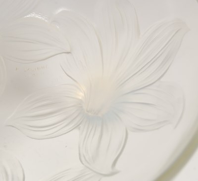Lot 472 - Lys, a Lalique opalescent glass bowl, wheel...