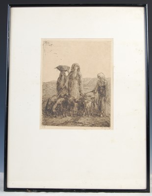 Lot 218 - Marius Bauer (1867-1932) 
Goatherds 
etching,...