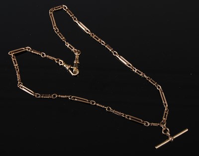 Lot 455 - A 9ct gold Albert chain, 50.5cm long, 27 grams.