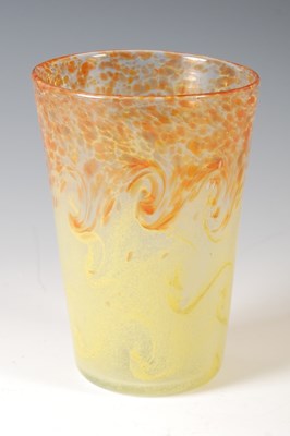 Lot 467A - A Monart vase, shape OE, mottled orange, clear...