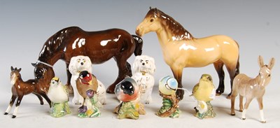 Lot 1 - A collection of eleven assorted Beswick animal...