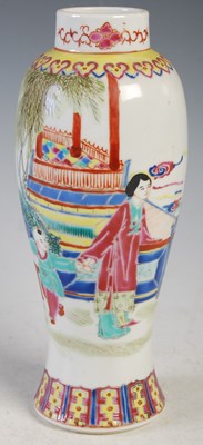 Lot 16 - A Chinese porcelain famille rose jar decorated...