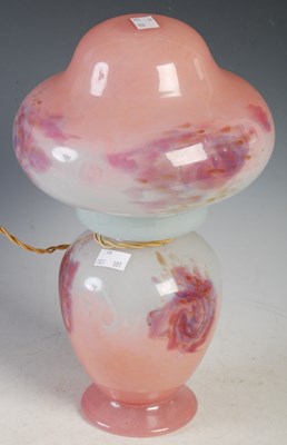 Lot 20 - A Monart glass mushroom-shaped table lamp and...