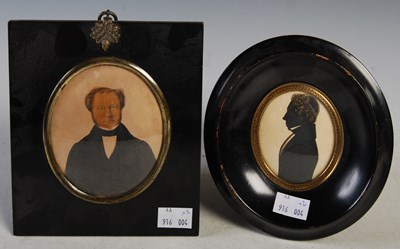 Lot 79 - A 19th century silhouette portrait miniature...