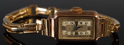 Lot 46 - A 9ct gold cased ladies' wristwatch, the...