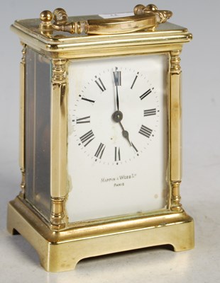 Lot 72 - A brass cased carriage clock by Mappin & Webb...